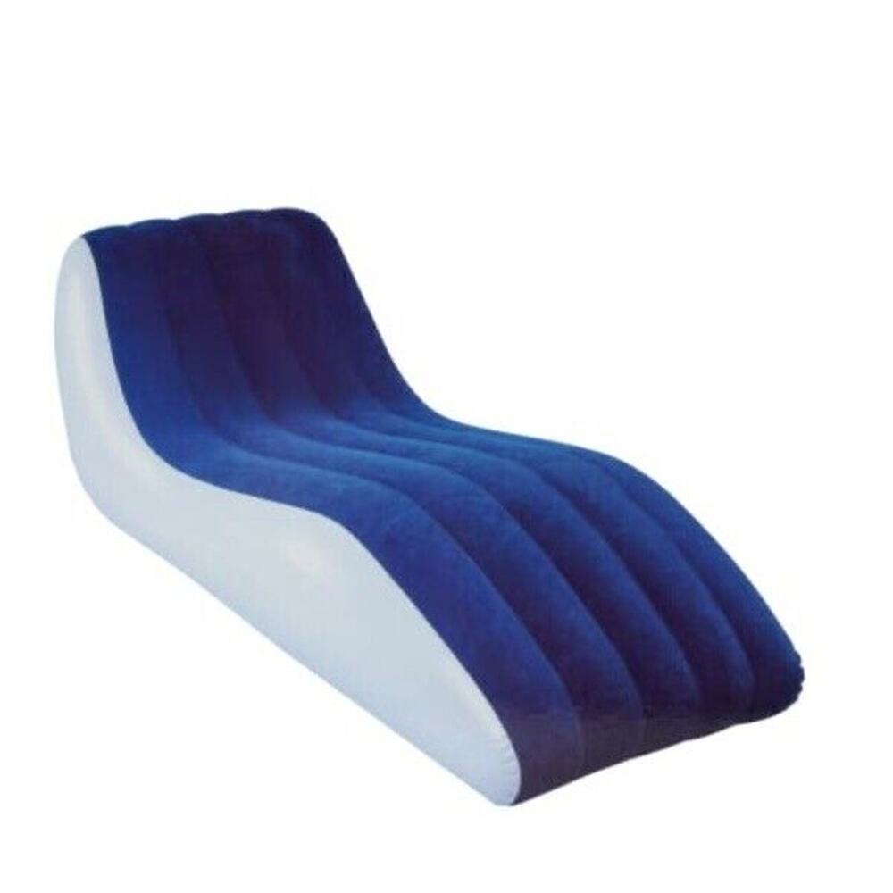 🔥Inflatable Flocked Lounger 61.02in x 30.71in Blue BNWT🔥